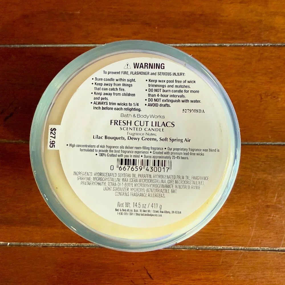 NEW FRESH CUT LILACS 3-Wick Candle Bath & Body Works - Picture 3 of 3